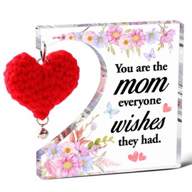 You Are the Mom Everyone Wishes They Had Acrylic Decor,To My Mom Weaving Heart Acrylic Plaque,Gifts for Mom from Son,Mom Birthday Gift Ideas for Desk Table
