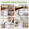 S310 Wood Tissue Box Cover, Rustic Square Tissue Box Holder
