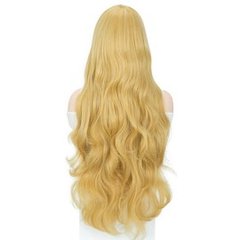 Yamel Hair Wigs for Women 39 Inch Long Curly Dark Blonde Synthetic Wig Adjustable Middle Part Anime Wigs for Cosplay Party Daily Use