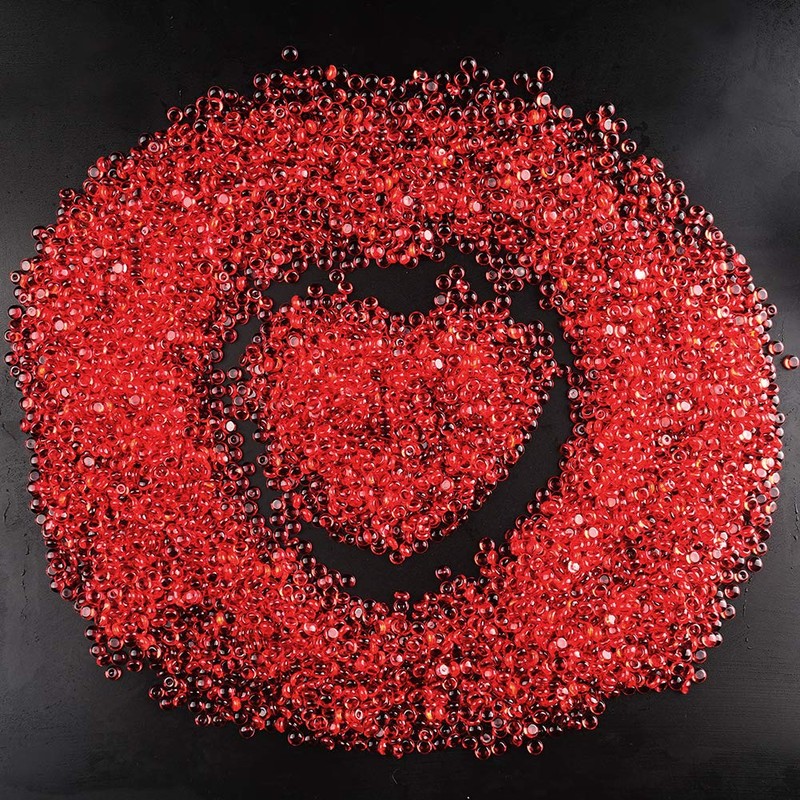 PMLAND Red Acrylic Flat Marbles, Pebbles, Beads 3000+ Pcs 6