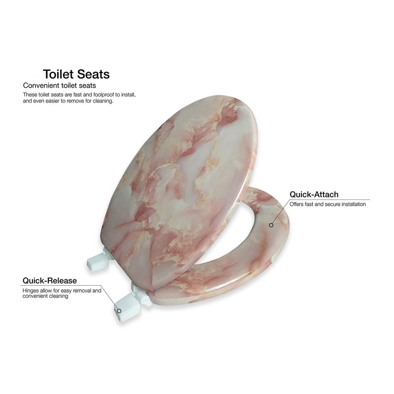 J&V Textiles Round Toilet Seat With Easy Clean & Change