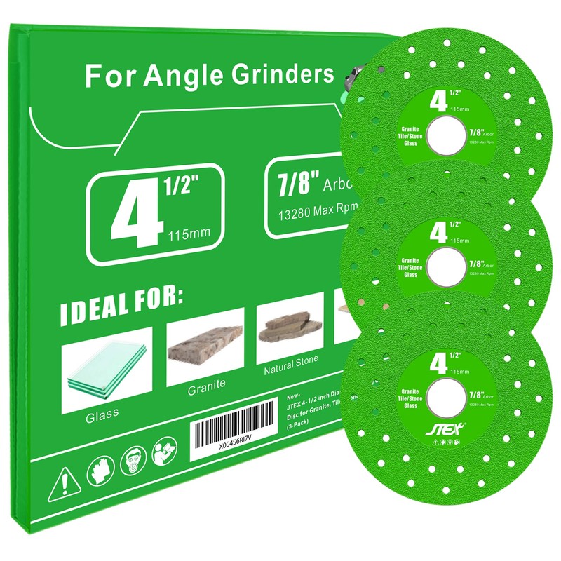 JTEX 4-1/2" Rock Slab Grinding Disc for Angle Grinder, 7/8"