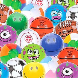 The Dreidel Company Surtido de pelotas de playa, varios diseños para fiestas en la piscina, cumpleaños, juguete divertido de verano, 6 pulgadas (paquete de 16)