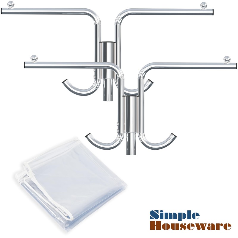 Simple Houseware Industrial Grade Z-Base Garment Rack, 500lb Load with