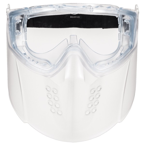 MSA 10150069 Sightgard Vertoggle Safety Goggle/Face Shield Combination, Polycarbonate Lens, Clear Lens