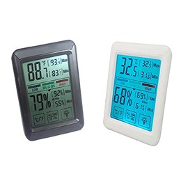 1 Piece Mini Digital LCD Thermometer Hygrometer, Black/White Wireless Temperature Humidity Indoor Outdoor Portable Thermometer Max/Min Records for Room, Home