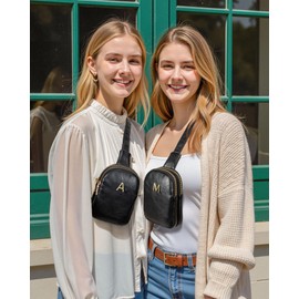 Freesya Initial Cross Body Fanny Packs for Women, Cute Sling Purse for Teen Girls, Handsfree Travel Crossbody Bags, Monogrammed Gift for Women Girls Bridesmaids Teachers, Fashion Trendy Stuff