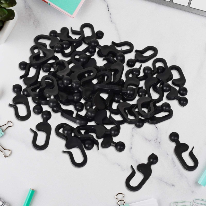 Pack of 50 Gazebo Hooks - Plastic Hooks for Curtains,
