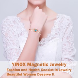 YINOX Pure Copper Magnetic Bracelet for Women, Contains 6 Powerful NdFeB Magnets, Super Strong Magnet for Women Copper Bracelet, Copper