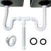 VIVIDA Double Sink Drain Kit, 1-1/2" Flexible Sink P Trap,