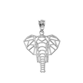 Animal Kingdom Elegant Sterling Silver Origami Elephant Charm Pendant