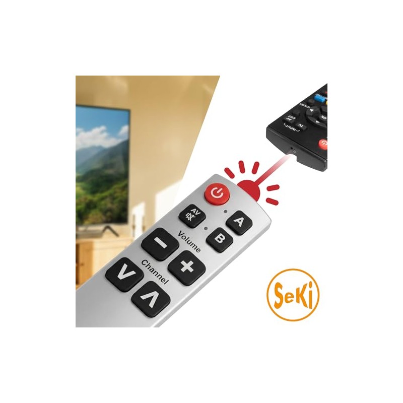 Seki Medium Learning Universal TV Remote Silver