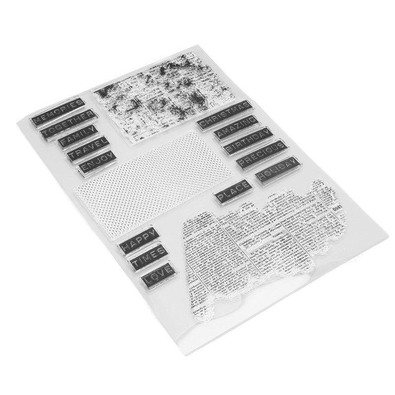 2Pcs Clear Stamp English Words Pattern Clear Safe Reusable TPR