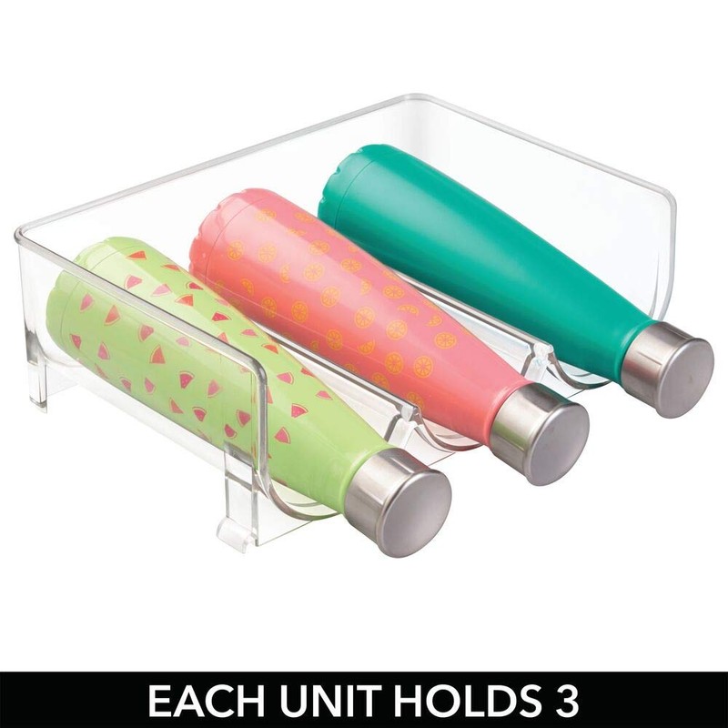 mDesign Plastic Stackable Water Bottle Holder Bin, Storage Organizer for