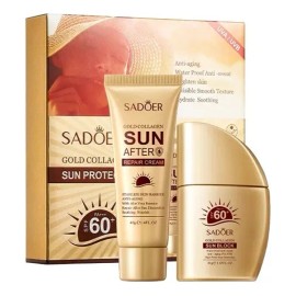 Kit De Protector Bloqueador Solar Gold Colágeno Sadoer Spf60