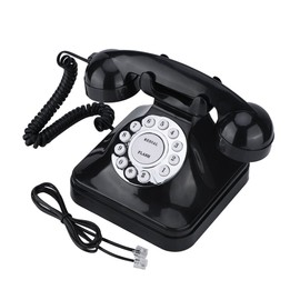 WX-3011 Retro Landline Telephone, Vintage Black Multifunctional Plastic Home Telephone Desktop Phone Cable Landline Phone