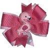 Flamingo Pinwheel Hair Bow 4" Pink