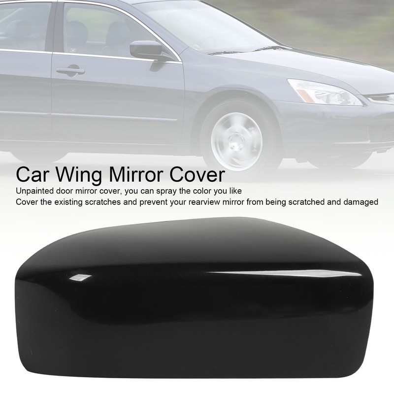Side Rearview Mirror Cover Black Weather Proof Protective Door Mirror