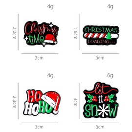 4 Pcs Christmas Enamel Pins Cartoon Christmas Tree Hat Brooches Lapel Badges Accessories Backpack Decorations Gift for Friends