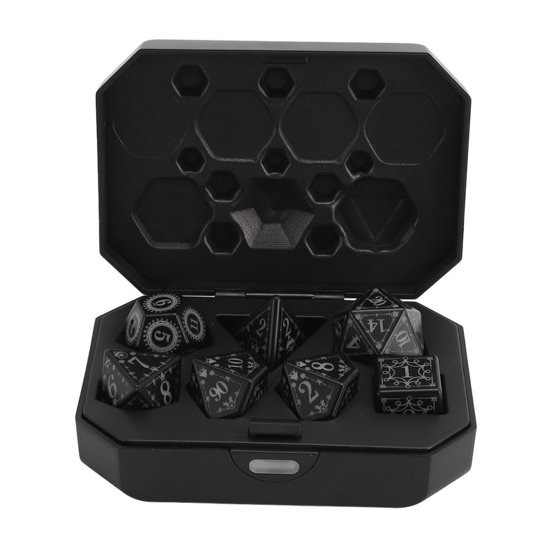 7pcs Light Up LED Dice Set Glowing Polyhedral Dice with