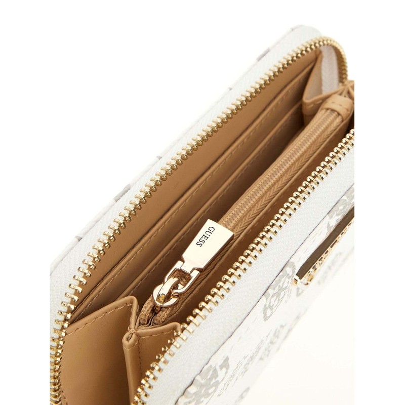 GUESS Laurel Zip Around Wallet M White Logo, White logo.,