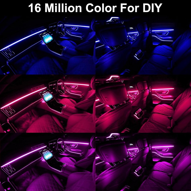 Interior Car LED Strip Lights APP Control, 5 in 1