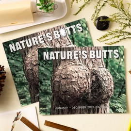 Gag Gifts - 2026 Wall Calendar, White Elephants Natures's Butts, 2026 Calendar with Thick Paper, 8.5" x 11", Jan.2026 - Dec.2026, 12 Monthly Calendar Planner, Wall Calendar 2026, Funny Calendar for Family, Friends