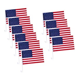 Julysgift US American Patriotic Car Flag with Window Clip USA Flag 17" x 12" (10)