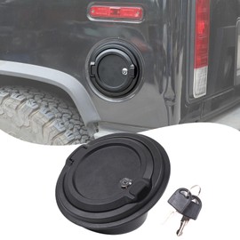 Locking Gas Tank Cap Cover Compatible with Hummer H2 2003-2009，Locking Gas Cap Cover, Fuel Tank Door with Lock，aluminum alloy Car Fuel Tank Gas Filler Cap Cover Accessories (Style A)