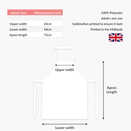 Union Jack Flag Apron, Platinum Jubilee Party Decoration Idea, 70 years Queen Crown, One Size, White