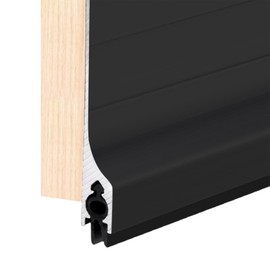 GALOFAY Door Metal Draft Stopper 32 inches Aluminum Mouse Blocker with Rubber Sweep Seal for Stop Under Doors Drafty Cover 1-1/8 inch Gap, 2"x32" Black
