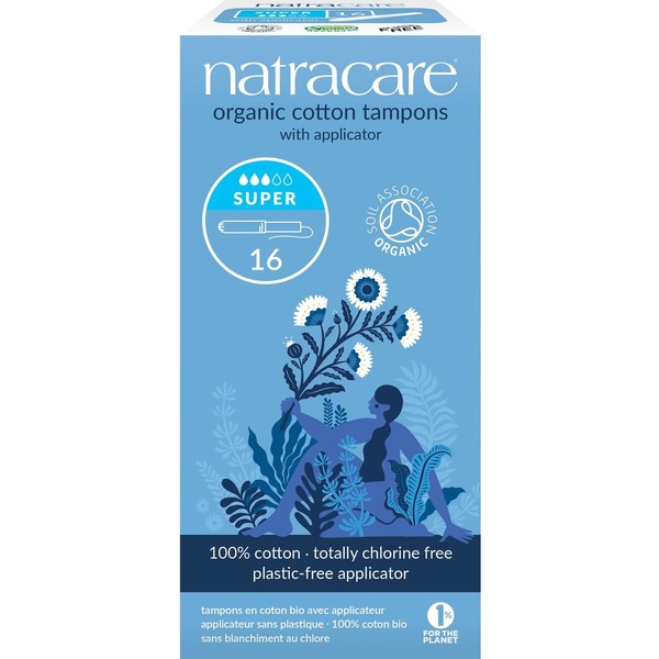 Natracare 9002 Organic All Cotton Tampons With Applicator 16 Count