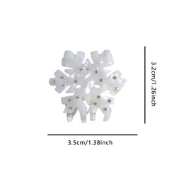 Novelty White Snowflake Hair Clip,Cute Acetate Claw Clips,Mini Snowflake Hair Clips for Women,Pack of 2