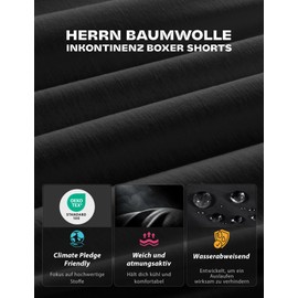 Carer Pack of 3 Cotton Men's Incontinence Boxer Shorts Lightweight and Breathable Incontinence Pants Men with 100 ml Absorbent Pad Size 4XL