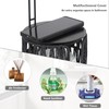 Black Freestanding Toilet Paper Holder with Storage,3 Rolls of Tissue