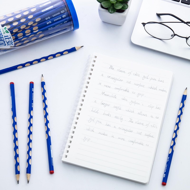 M&G 50 Pcs Triangular Pencils for Kids, Triangular Pole with