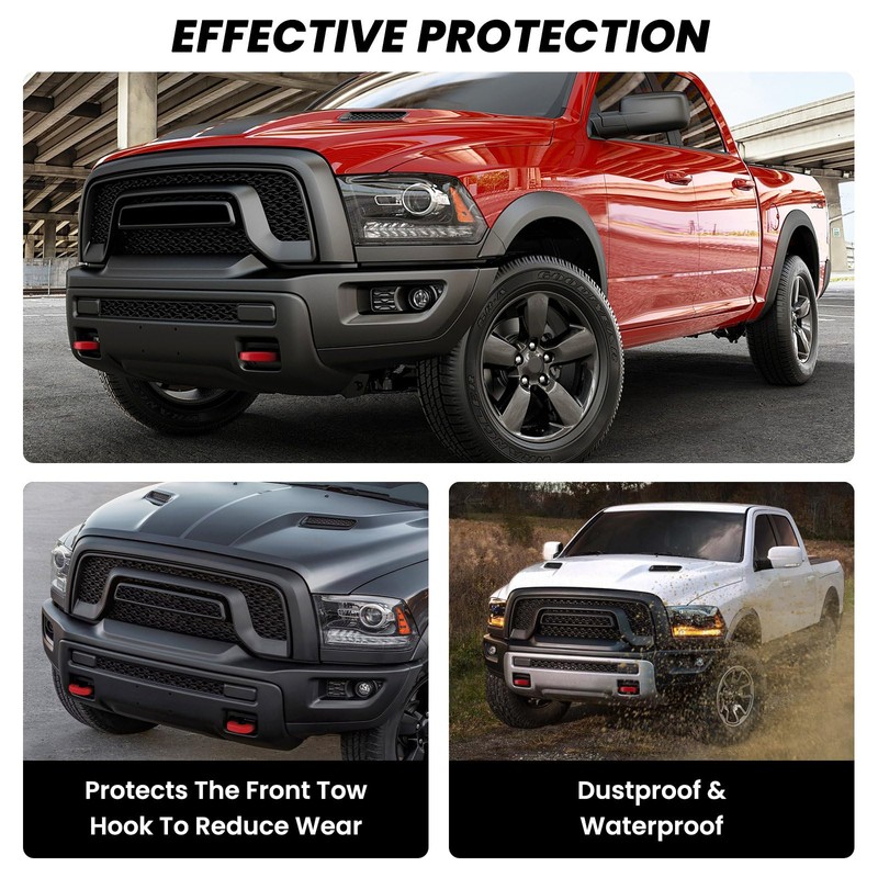 TECHPICCO Tow Hook Covers for RAM 1500 Classic 2009-2026 Warlock