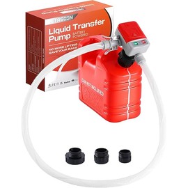 Fuel Transfer Pump Battery Powered Electric Portable Gas Can Tank Pump for Gasoline Diesel kerosene Liquid with Flexible Hose(Can Not Included)
