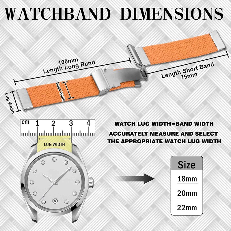 Anbeer Braided Nylon Watch Band, 0.7 inch (18 mm), 0.8