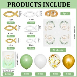 Christening Decoration, Boy Girl Decoration, Christening, Communion Decoration, Christening Balloons, Napkins, Christening Decoration and More, Christening Decoration Set, Ideal for Boys with Saying