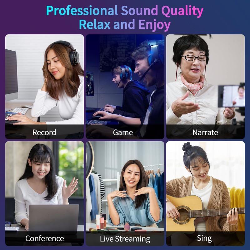 USB Microphone for Gaming PC ,Computer microphone for Desktop &
