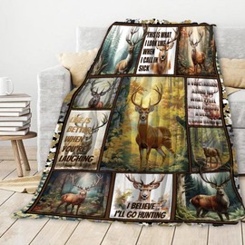 Deer Blanket Deer Hunting Decor Throw Blanket,Hunting Gifts for Men Blanket,Deer Hunting Gift for Men,Unique Gifts for Hunters Men, Hunter Gift,Hunting Gifts Blanket,40"x50"-Throw Size for Kids