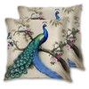 Retro Peacock Throw Pillow Cover 20x20 Inch Decorative Pillow Cases