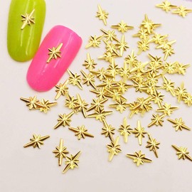 LBPEPAMZ 1000Pcs Mini Star Nail Art Charms Cute 3D Alloy Gold Star Nail Charms Metallic Retro Gold Cross Stars Nail Gems Nail Jewelry Nail Diamonds for Women Girls Acrylic Nails DIY Nail Art Decor