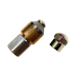 Set of 2 pipe cleaning nozzles, 1/8 inch pointed rotating and rigid nozzle for pipe cleaning hose for Kärcher WAP Alto and others