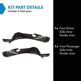 TRQ TRQ Front Inner Fender Liner Set Compatible with 2012-2015 Kia Rio KI1248120 KI1248136 KI1249120 KI1249136