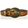 Frye Women's 15MM Leather Belt, Tan Tooling, Medium