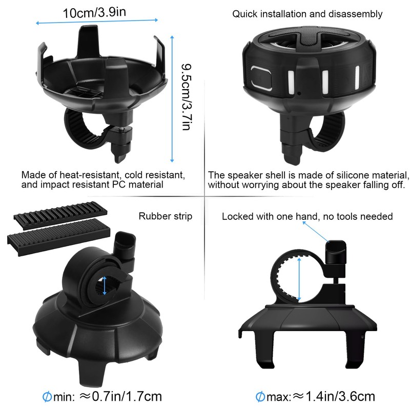 Upgraded, XLeader Pro Bike Speaker, with Handlebar Mount, Bluetooth V5.4,