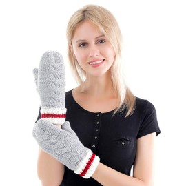 Belle Dame Women Winter Gloves Hand Warmer Mittens One Size Warm Fleece Lined Knit (GL495)