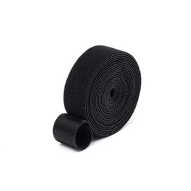 Self-Gripping Double Side Hook Cable Ties Reusable Fastening Tape Cable Ties 0.59"*16.4 ft *2 roll Black